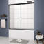 Porte de douche, porte coulissante, avec verre trempé de 1/4 po de 56 à 60 po x 58 po