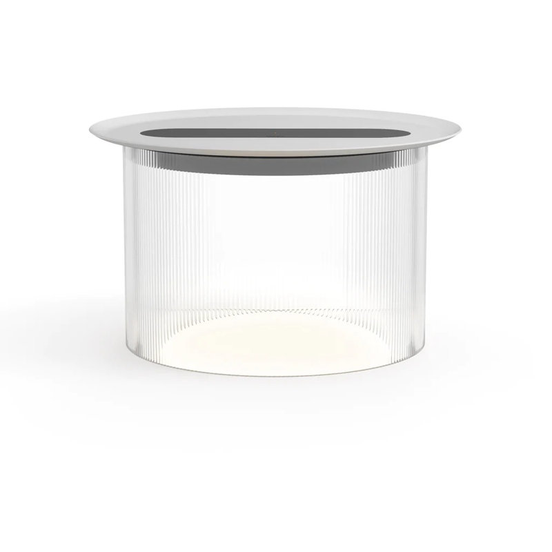 Carousel Table, 6.9" H X 12" W X 12" D, White, Clear