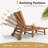 Teak Outdoor HDPE Adjustable Reclining Chaise Lounge Chair With Wheels & Cup Holder (Set of 4)-2008686229-2002182211