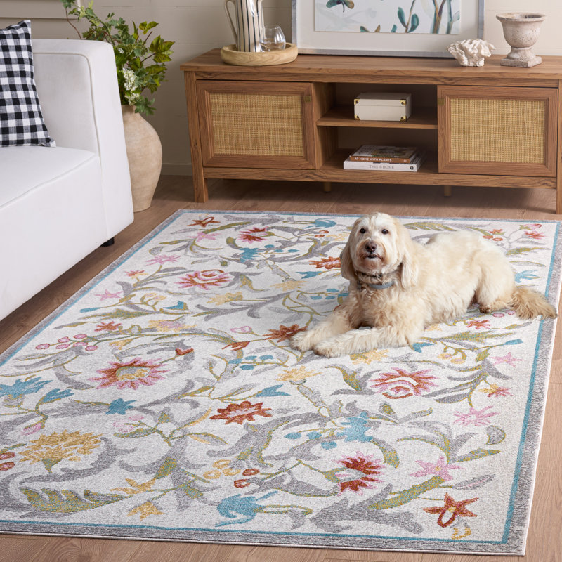 Aria Performance Floral Indoor Rug, 5'-1" X 7'-3" Rectangle