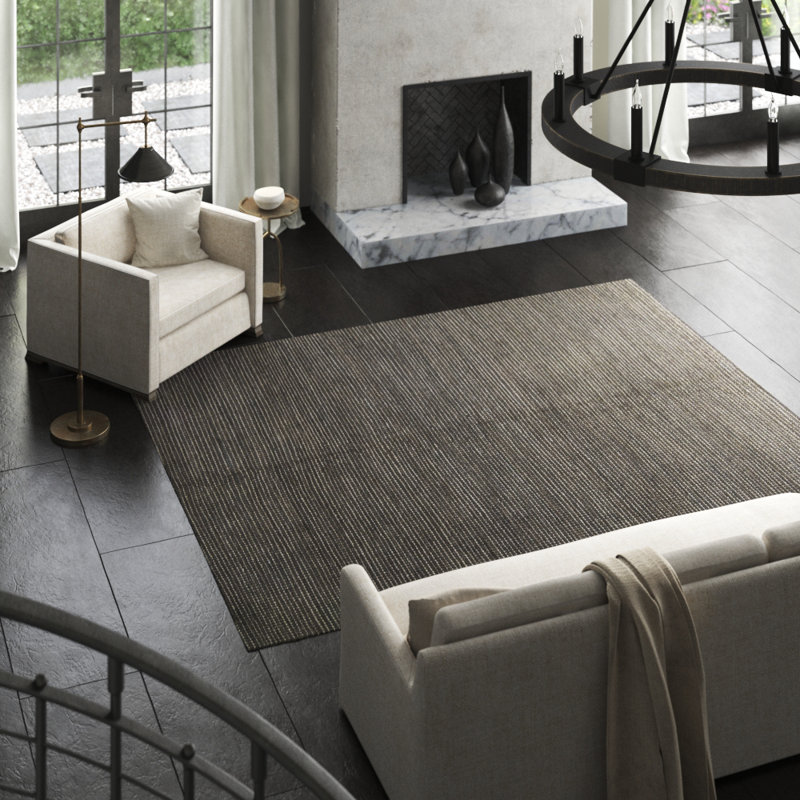 Jute / Sisal Area Rug in Dark Gray