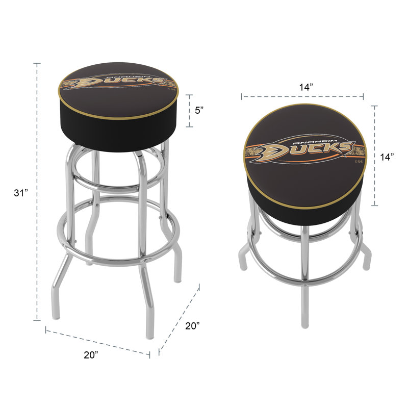 Swivel Upholstered Counter Stool with Metal Frame