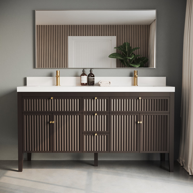 Ensemble de meuble-lavabo simple 63 po Reyan, Espresso