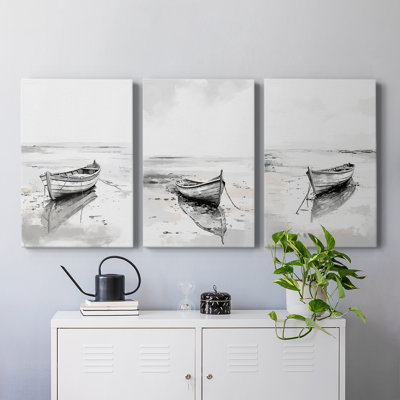 Sea and Shore  Series  CXVII  -Premium Gallery Wrapped Canvas Set -Ready to Hang