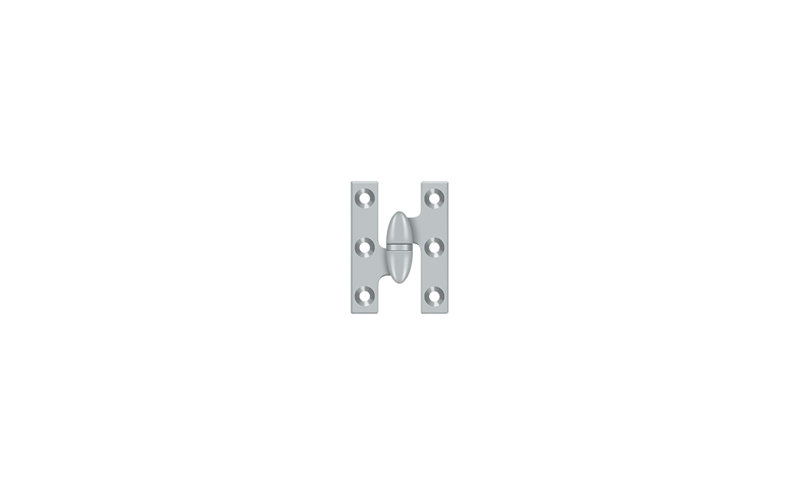 2'' x 1.5'' Metal Butt Hinge, Left Hand, Brushed Chrome