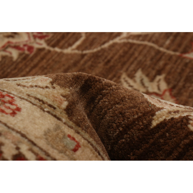 Tapis brun foncé noué à la main One Of Kind 6 pi 6 po x 9 pi 3 po Jamshidpour