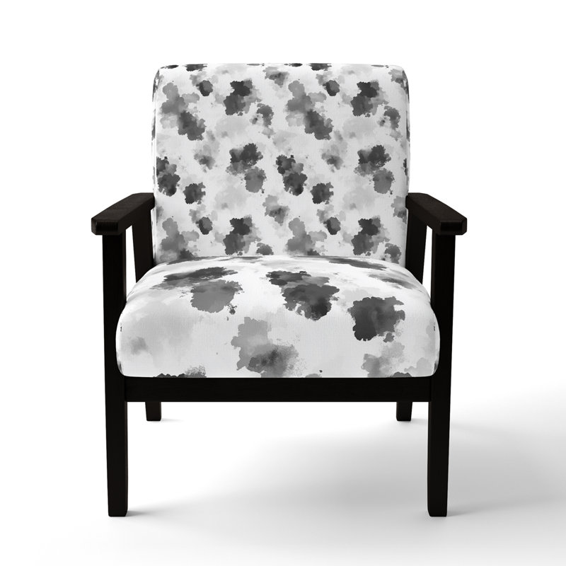 Chaise rembourrée Modern, Accoudoirs carrés noirs