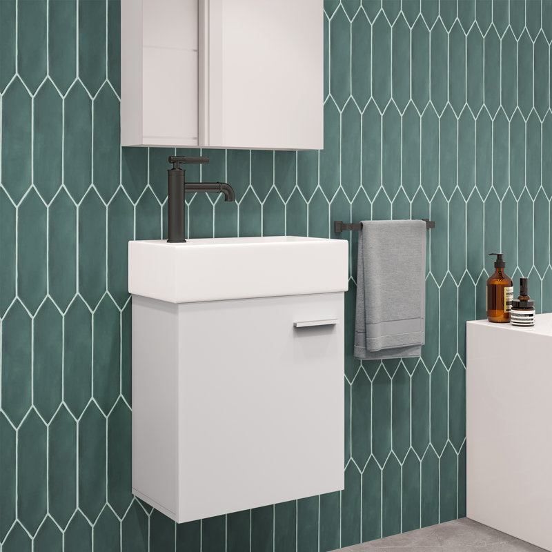 Colmer 18" Wall-Mounted Bathroom Vanity, White