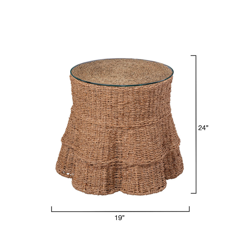 Falda Seagrass Side Table, Natural, Natural