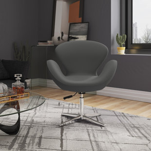 Fauteuil ballon pivotant rembourré en laine Raspberry