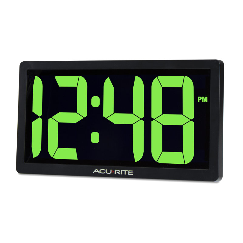 Horloge numérique à DEL 10 pouces avec luminosité à atténuation automatique AcuRite, vert (75112M)