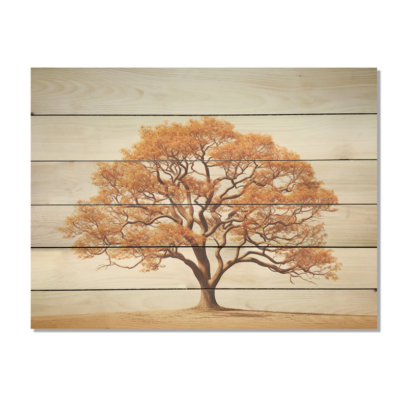 Essence brune de chêne - Art de chêne sur bois de pin naturel, H 10 po x l 20 po