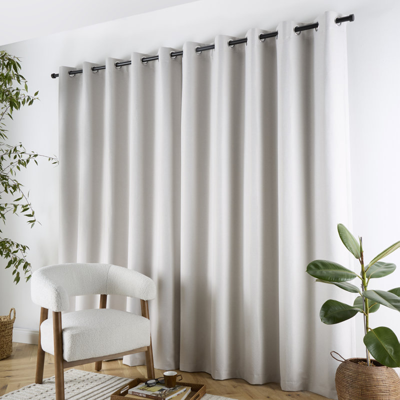 Plain Twill Blackout Curtain Panel Pair, 46" Width x 54" Drop (117 x 137cm)
