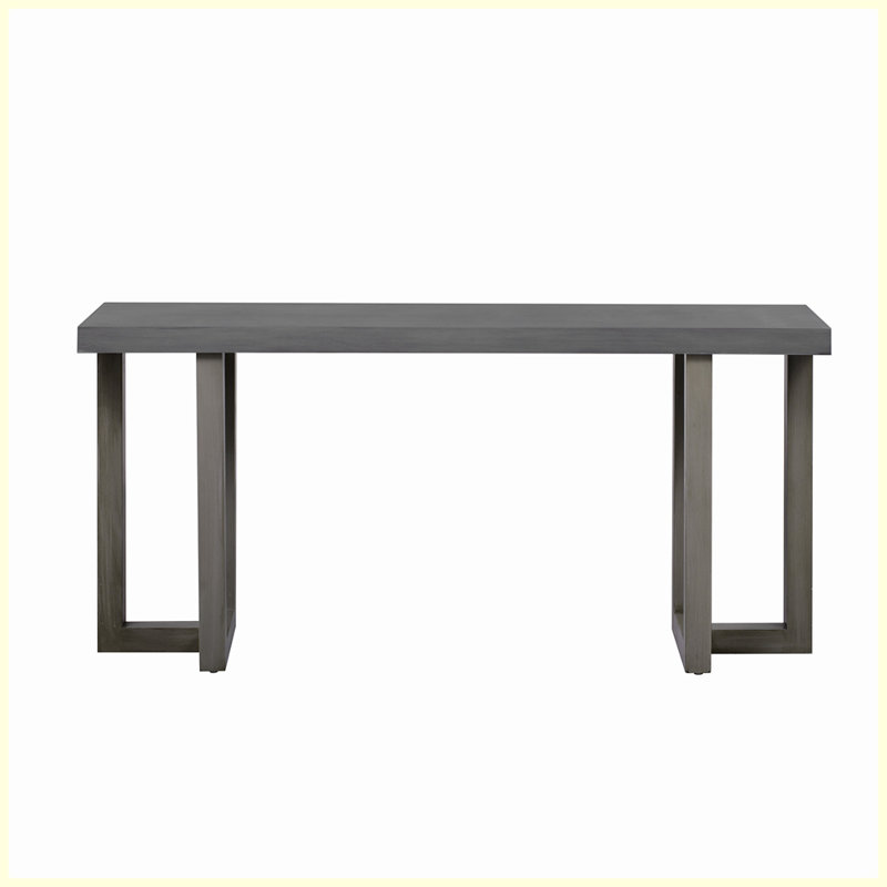 Console de conception géométrique avec pieds en pin massif, convenant au vestibule, Gris foncé / Gris pâle