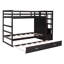 Lit superposé Twintwin avec escalier pratique et rangement - Construction en pin massif avec abat-jour gigogne en bois pour une chambre-1160845049