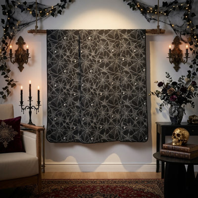 Spooky Halloween Spinderella Reversible Jacquard Throw