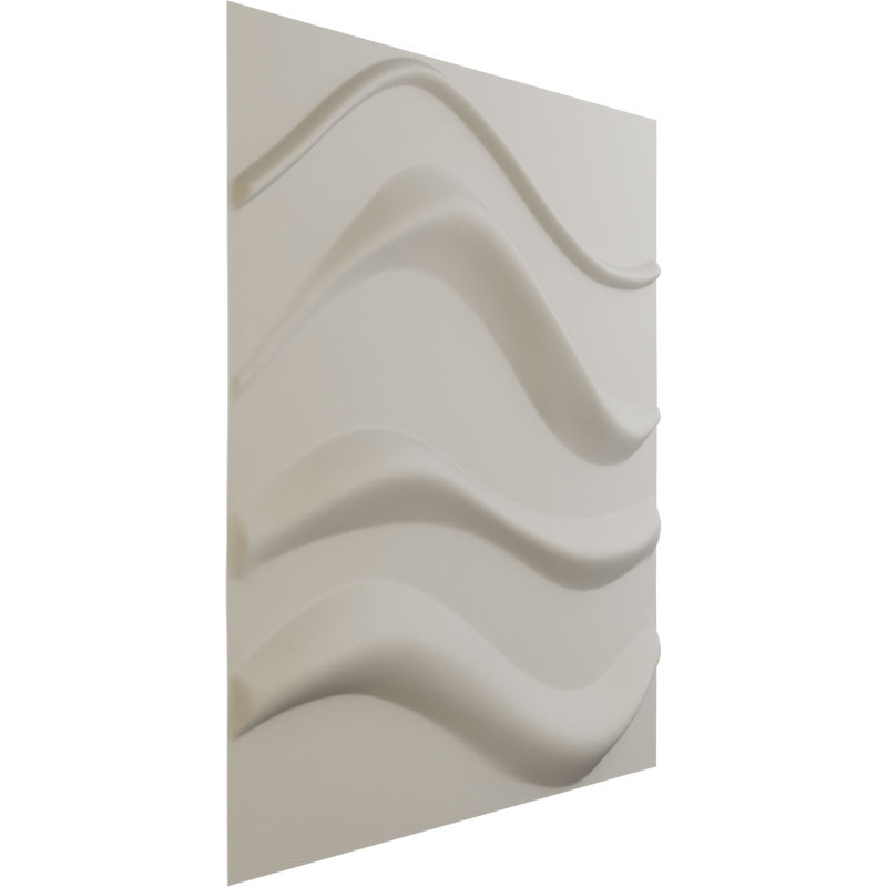 Panneau mural décoratif Wave EnduraWall 3D, Blanc fleur satiné