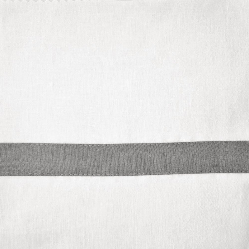 Fino Linen Napkin, White/Steel Gray, 22" x 22"