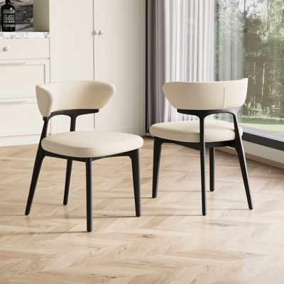 Solid Wood Dining Chairs with Backrest, Upholstered Side Chair With Padded Seat And Back, No Assembly Required (Set of 6)