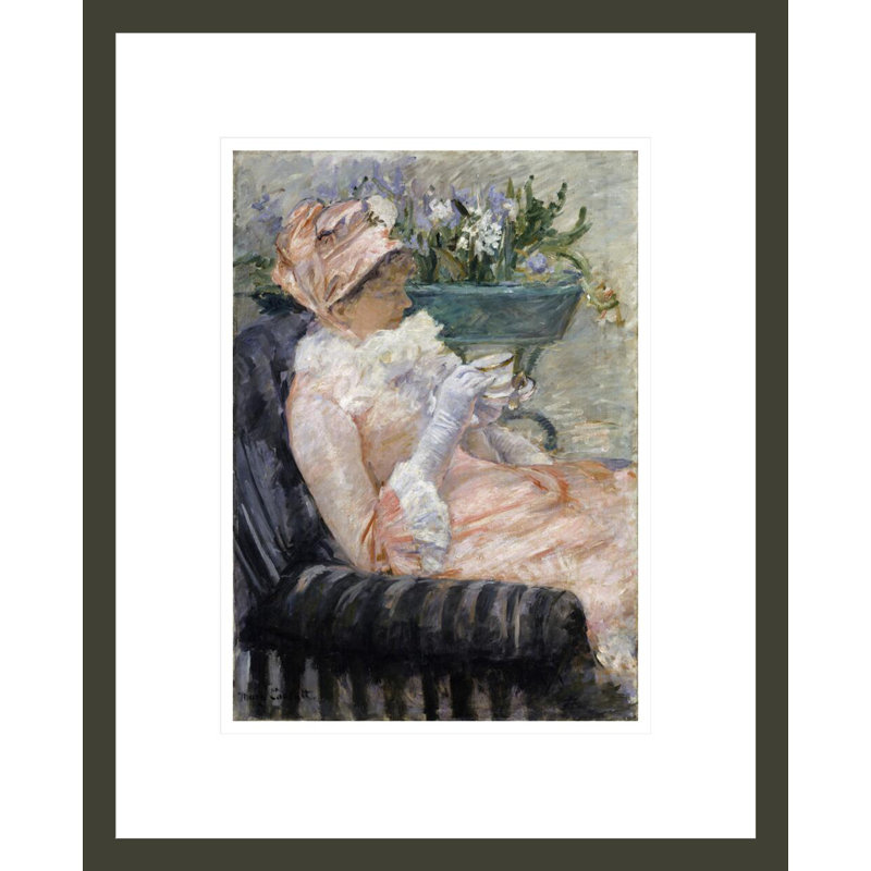 «The Cup of Tea» par Mary Cassatt, impression giclée sur cadre, H 16,75 po x l 13,55 po