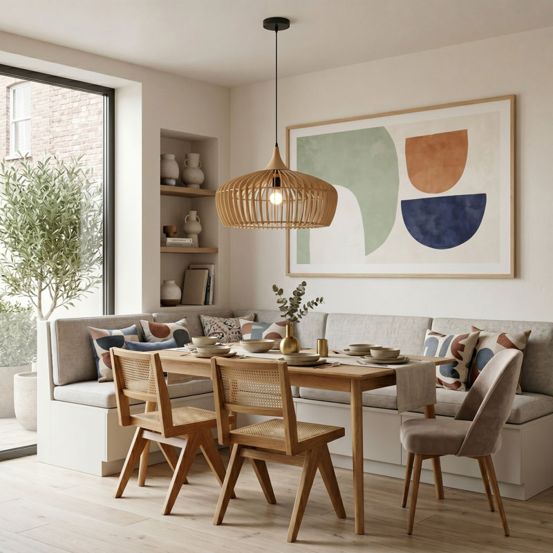 Luminaire suspendu Chandra, Naturel, Brun clair