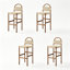 Chaise d'appoint à dossier en lattes de noyer (ensemble de 4)-296821175-296821195