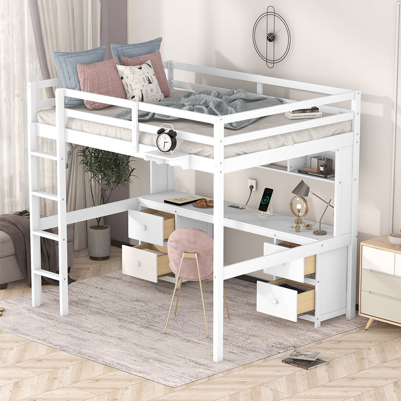 Harjodh Kids Full Bunk Bed, White