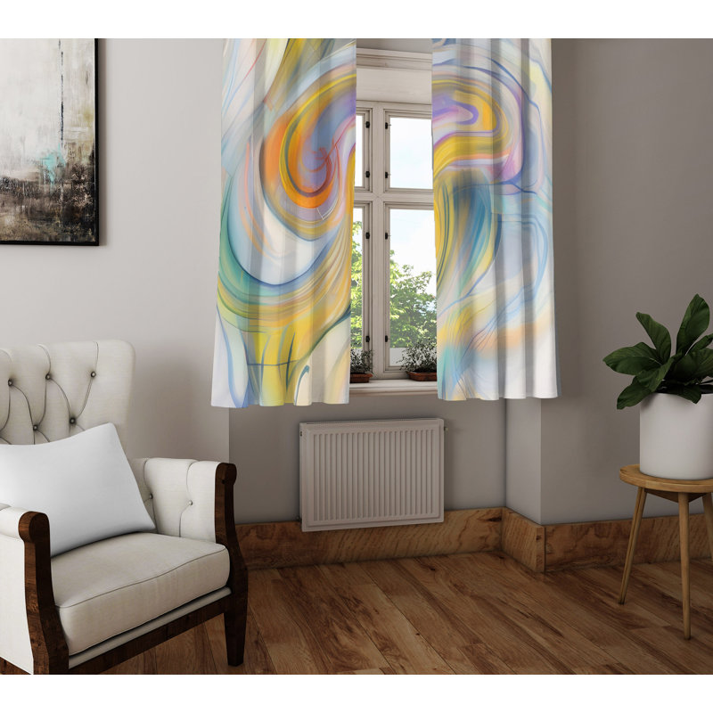 Paire de rideaux semi-transparents en polyester Devonaire, L 40 po x L 61 po
