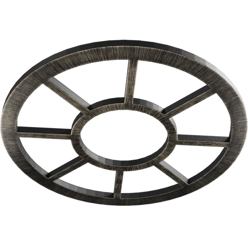 40"OD x 14 1/2"ID x 1"P Grace Architectural Grade PVC Pierced Ceiling Medallion, Antiqued Warm Silver, 40" H x 40" W x 1" D