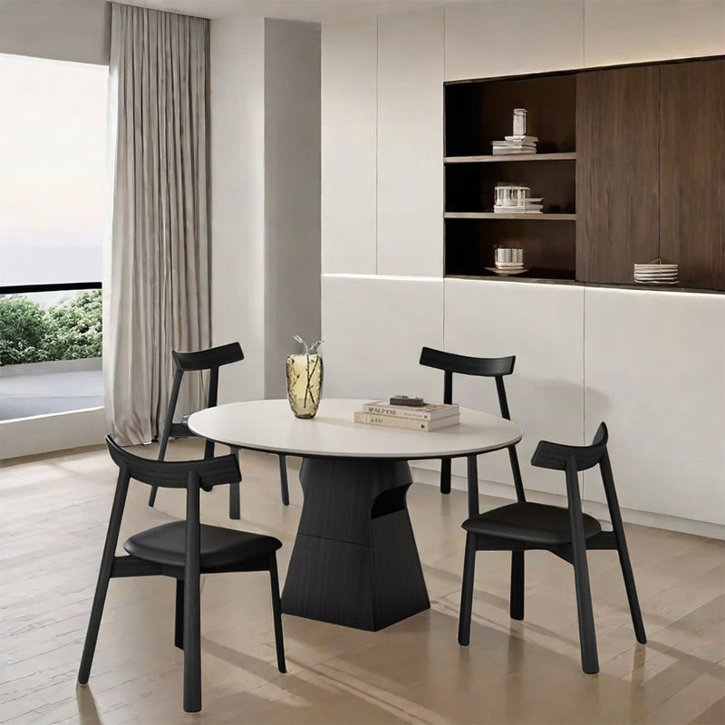 Modern simple family dining table sets, 29.5" H x 53.1" L x 53.1" W