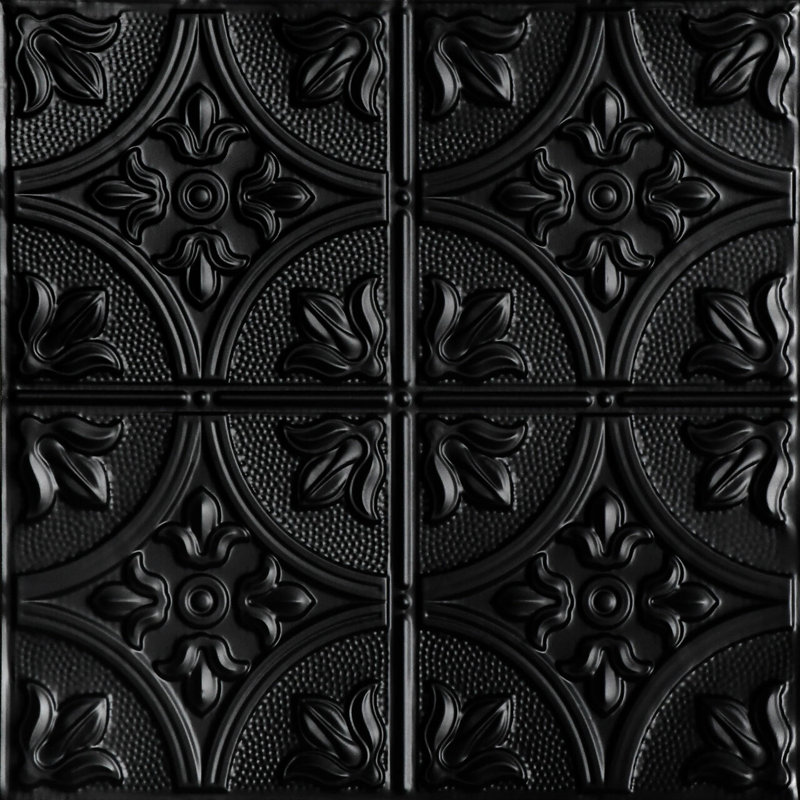 Tiptoe 2 ft. x 2 ft. Nail-Up Tin Ceiling Tile, Black