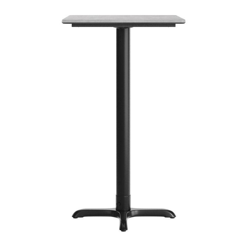 Commercial Seamless Surface Tabletop with Bar Height Crisscross Base, 42"H x 29.75"L x 23.75"W, Gray