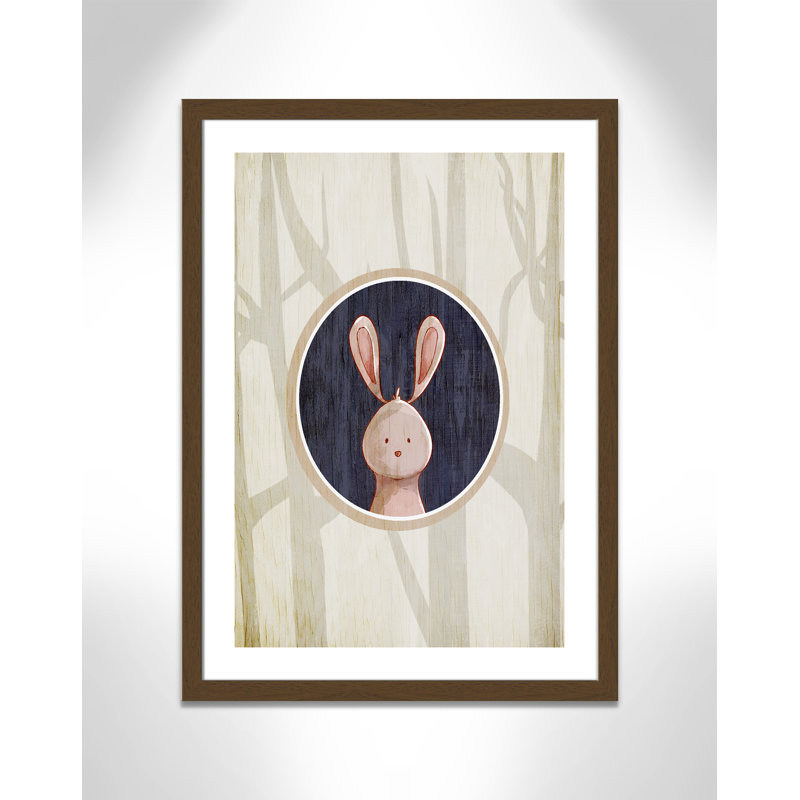 «Juvenile Forest Animals», impression sur papier, Cadre plat noyer, H 34,5 po x l 24,5 po x P 0,6 po