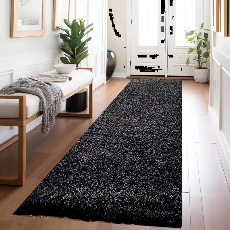 Solid Colour Shag Area Rug, Rectangle 60 x 110 cm