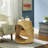MGO Standard Hollow Side Table, Round Top End Table, Wood-Like Texture Accent Table, Natural Color