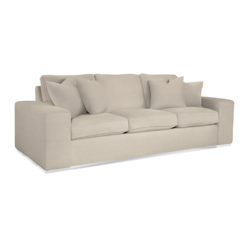 Memphis Sofa, Frost White , Brown Geometric, 0456-33
