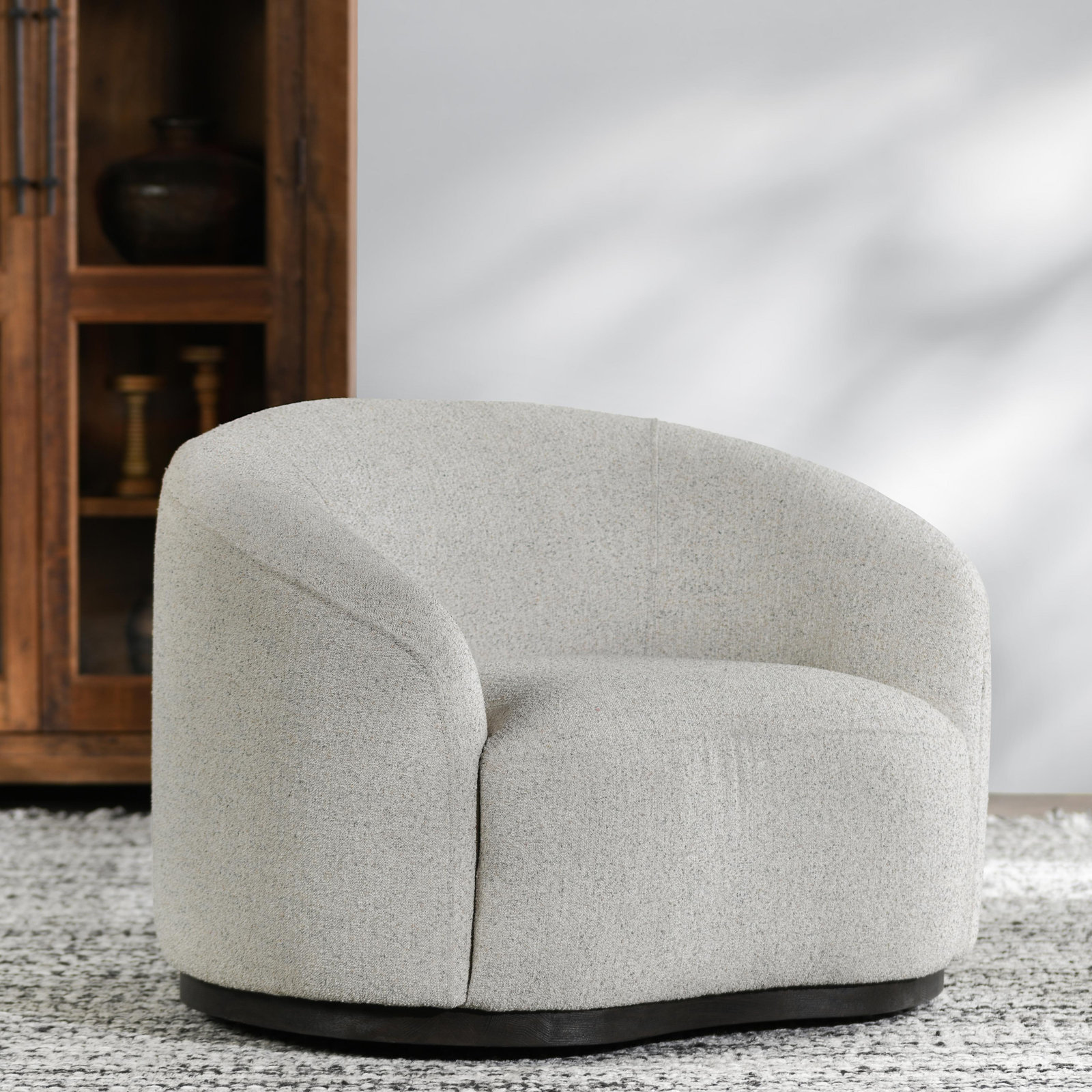 Pickensville Swivel Accent Chair, Ivory