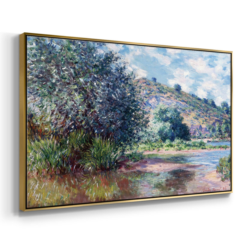 Paysage au port sur toile, Or, H 25 po x l 17 po x P 2 po