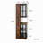 70" Display Cabinet With Glass Doors And Lights, With Multi-Functional Pull-Out Multi-Tier Storage Shelf , Wooden Display Storage Cabinets