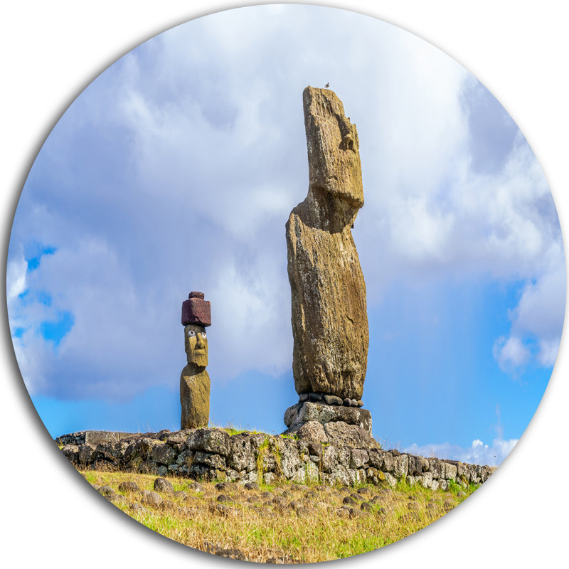 «Ahu Tahai and Ahu Ko Te Riku», reproduction de photo sur métal, H 38 po x l 38 po x P 1 po