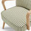 Taseefa Upholstered Accent Armchair with Oak Effect Legs - Contemporary Striped Fabric-106101909