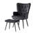 Tufted Wingback Chair and Ottoman-390166509