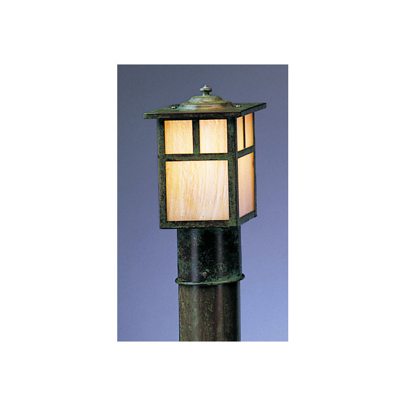 Tête de lanterne 1 lumière Hylan, H 13,25 po x l 10 po / vide, Brun mission, Blanc cassé