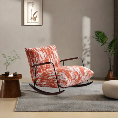 Chaise berçante en coton et lin
