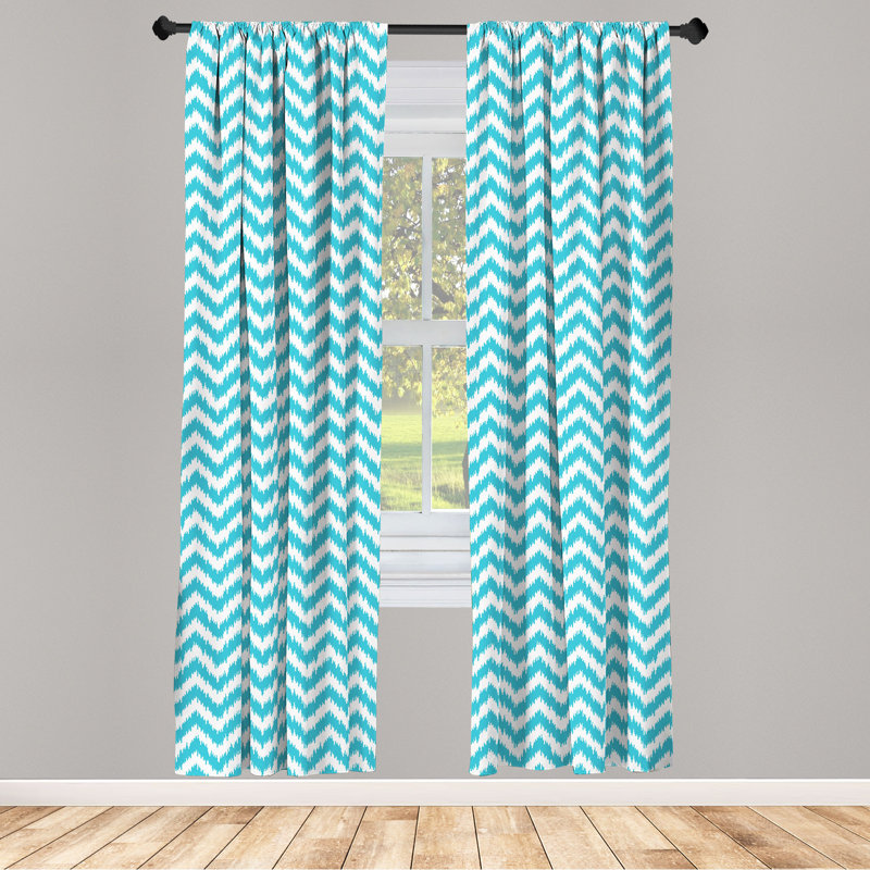Chevron Semi-Sheer Rod Pocket Curtain Panels, 28" x 95"