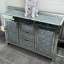 2-Piece Mirrored Set, 145cm 3-Drawer Mirrored Glass Sideboard + 92cm Mirrored Glass Floor Vase
