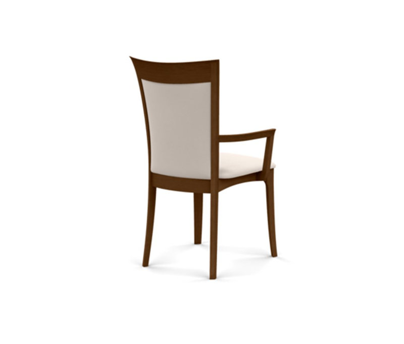 Morgan Upholstered Arm Chair, White, Saddle Cherry
