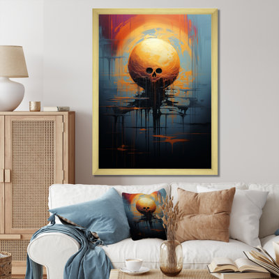 Yellow Sphere In Motion II - Abstract Shapes, art mural
