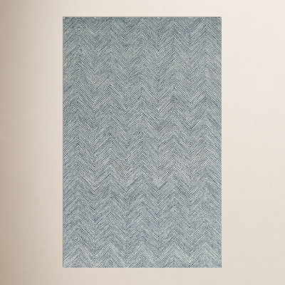 Wheaton Blue Beige Hand-Tufted Wool Rug