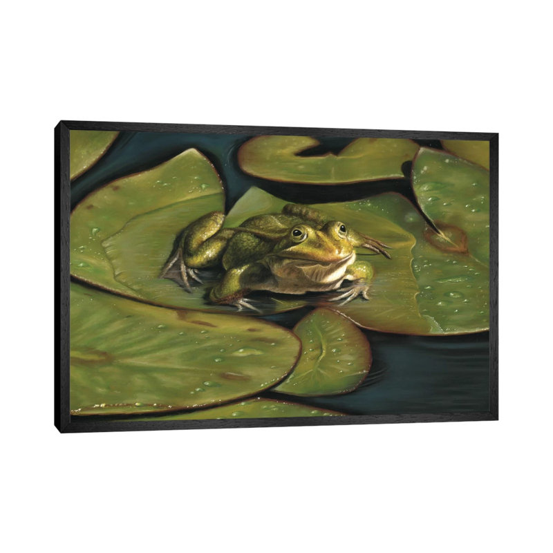 Green Frog by Richard Macwee - Gallery-Wrapped Canvas Giclée on Canvas, 66.04 cm H x 45.72 cm W, Black Framed